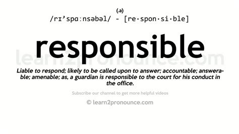 responsable in English .